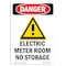 Signmission Safety Sign, OSHA Danger, 7" Height, Electric Meter Room, Portrait OS-DS-D-57-V-1192 - alternate 1